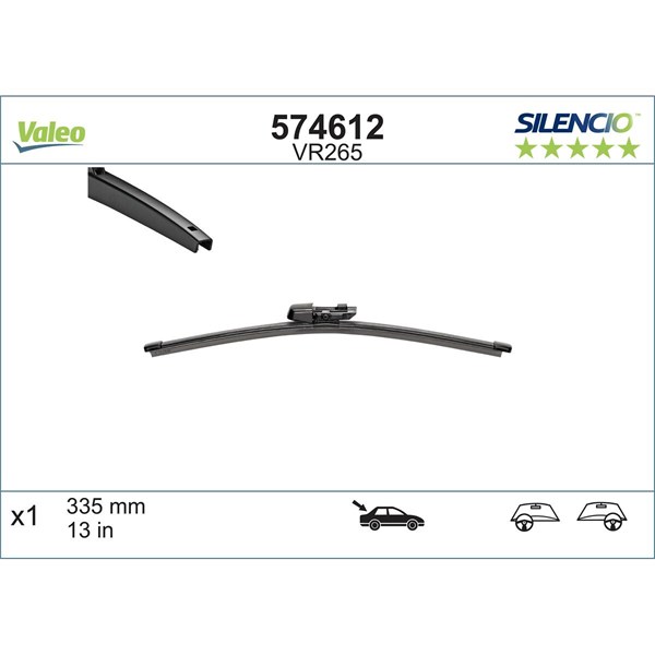 VALEO Torkarblad, Bak - P1258147 - seat, skoda, vw - OE 1T0955427B, 2GA955427, 3G9955427B