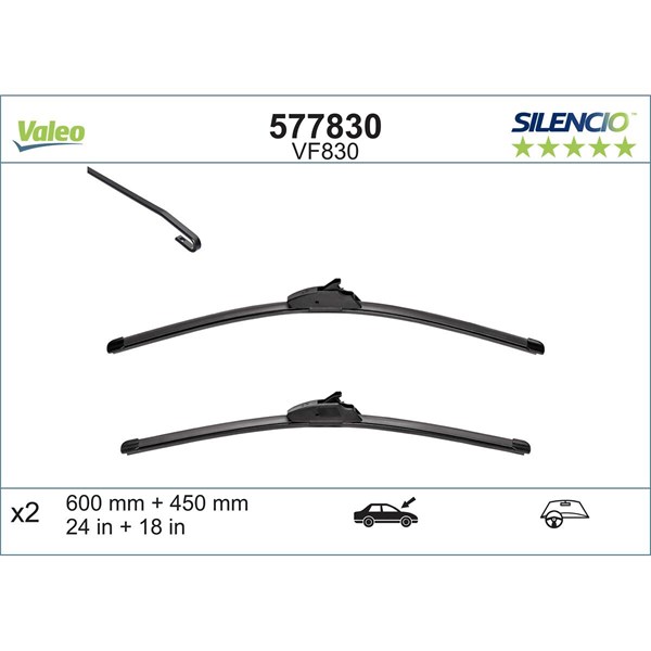 VALEO Torkarblad, Förarsida, Passagerarsida - P1258256 - kia, mazda, renault, ssangyong - OE BBM567330, BBM5-67-330, BHS267330