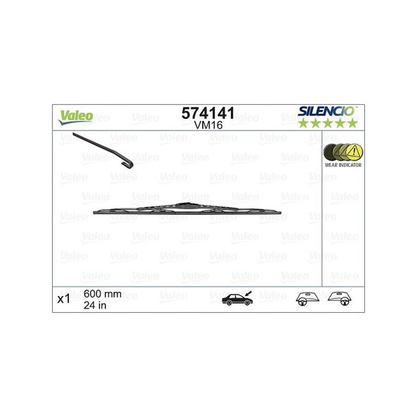 VALEO Torkarblad, Förarsida, Mitt, Passagerarsida - P1263094 - bmw, chevrolet, chrysler, citroën, dacia, daewoo, dodge, fiat, ford, honda, hyundai, ki