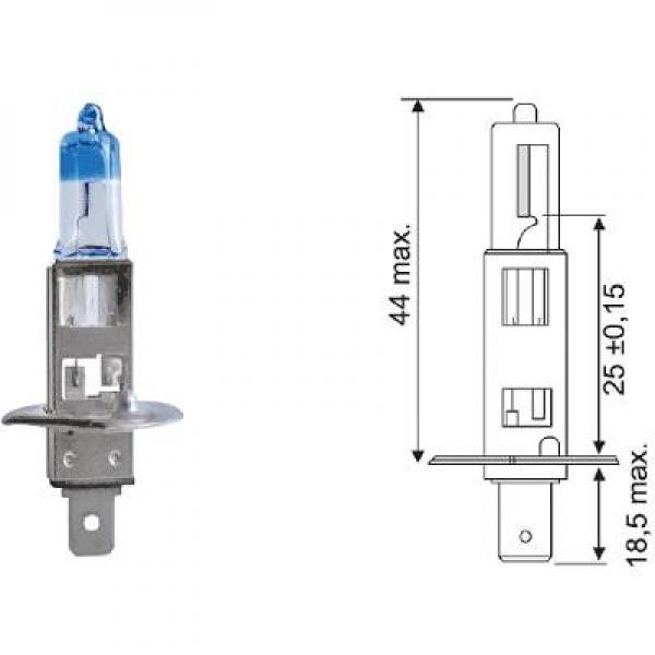 DIEDERICHS Halogenlampa DIEDERICHS More Light +120% H1 - P1288199 - abarth, alfa romeo, alpina, audi, bmw, chrysler, citroën, dacia, daihatsu, dodge,