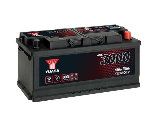 StartBatteri Yuasa YBX3017 12V 90Ah 740A - P1354641 - aston martin, bmw, daimler, ford usa, jaguar, jeep, maserati, opel, vauxhall, volvo - OE 0797020