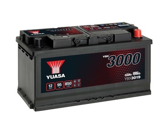 Start Batteri Yuasa YBX3019 12V 95Ah 850A - P1354642 - alfa romeo, alpina, aston martin, audi, bmw, buick, cadillac, chevrolet, chrysler, citroën, dai