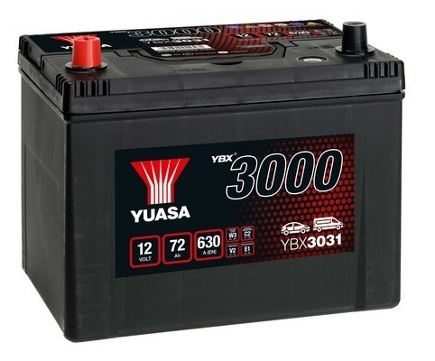 StartBatteri Yuasa YBX3069 12V 72Ah 630A - P1354645 - acura, alfa romeo, bmw, chevrolet, daewoo, daihatsu, ford, honda, isuzu, kia, lexus, maserati, m