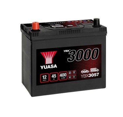 StartBatteri Yuasa YBX3057 12V 45Ah 400A - P1354650 - aston martin, daihatsu, honda, hyundai, mazda, mitsubishi, nissan, rover, subaru, suzuki, toyota