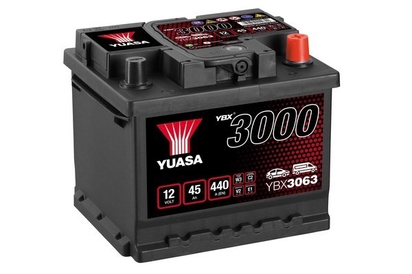 StartBatteri Yuasa YBX3063 12V 45Ah 440A - P1354651 - alfa romeo, audi, austin, bmw, chevrolet, citroën, dacia, daewoo, daf, fiat, ford, honda, isuzu,