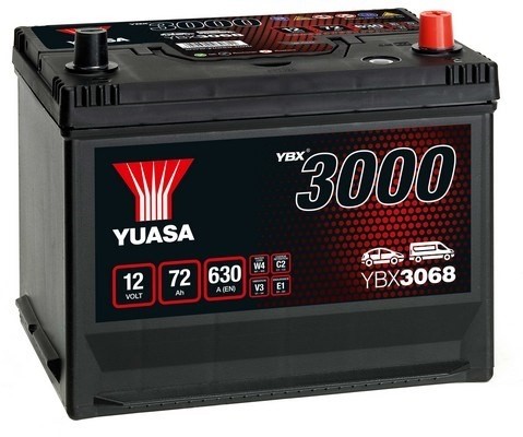 StartBatteri Yuasa YBX3069 12V 72Ah 630A - P1354652 - acura, audi, bmw, cadillac, chevrolet, honda, hyundai, infiniti, isuzu, jeep, kia, lexus, lotus,