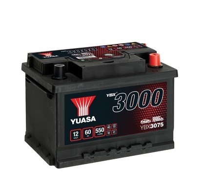 StartBatteri Yuasa YBX3075 12V 60Ah 550A - P1354654 - alfa romeo, alpina, aston martin, audi, austin, bentley, bmw, cadillac, chevrolet, chrysler, cit