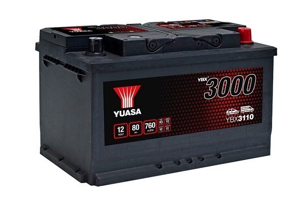 StartBatteri Yuasa YBX3110 12V 80Ah 760A - P1354662 - alfa romeo, alpina, aston martin, bmw, chevrolet, chrysler, fiat, ford, infiniti, jaguar, jeep,