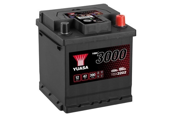 StartBatteri Yuasa YBX3202 12V 42Ah 390A - P1354664 - chevrolet, citroën, fiat, lancia, lexus, opel, peugeot, piaggio, seat, skoda, smart, toyota, vw