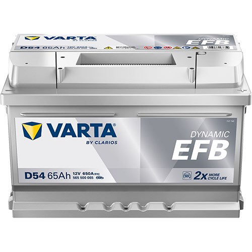 Startbatteri Varta Dynamic Efb D54 12v 65ah 650a P+ - P1505543 - audi, ferrari, fiat, ford, opel, renault, vauxhall, vw - OE 1693470, 1834683, 1917575