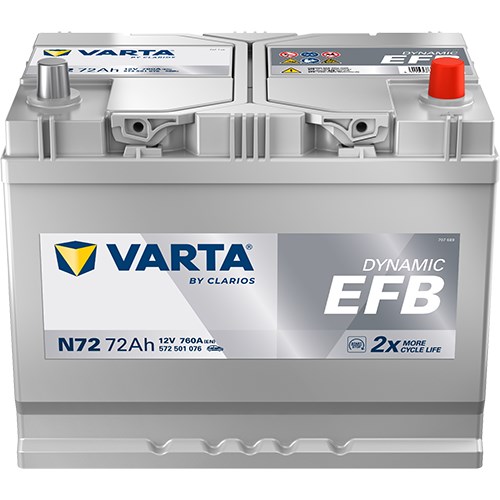 Starter Batteri Varta Dynamic Efb N72 12v 72ah 760a, B - P1505548 - acura, honda, hyundai, infiniti, isuzu, kia, lexus, mazda, nissan, ssangyong, suba