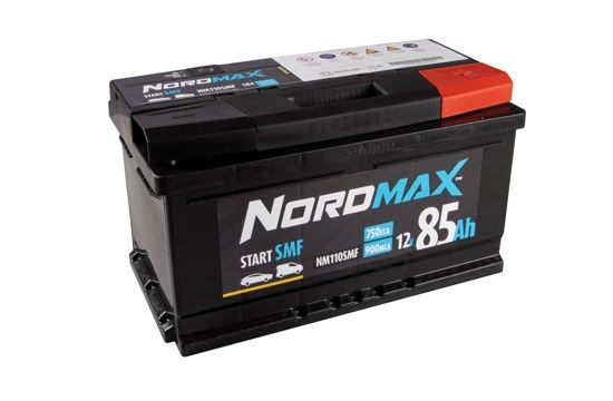Startbatteri. Nordmax SMF 12V 85Ah 750A - P1505476 - alfa romeo, alpina, aston martin, bmw, chevrolet, chrysler, dodge, fiat, ford, jaguar, jeep, la