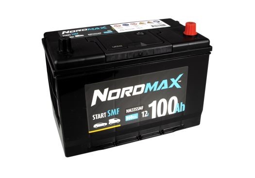 NORDMAX Startbatteri. Nordmax SMF 12V 100Ah 800A 12V - P1505483 - chrysler, citroën, daewoo, daihatsu, fiat, ford, hyundai, isuzu, kia, lexus, mazda