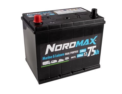 540a Startbatteri. Nordmax Fritids 12v 75ah - P1505485 - 1505485