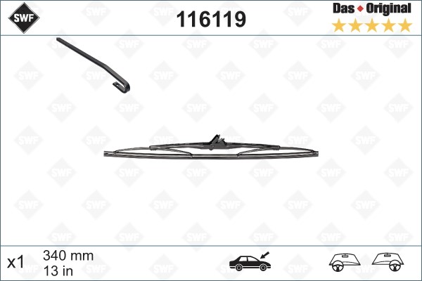 Torkarblad, Bak, Förarsida, Passagerarsida - P1707866 - alfa romeo, audi, austin, bmw, chevrolet, citroën, daewoo, daihatsu, fiat, ford, honda, hyunda