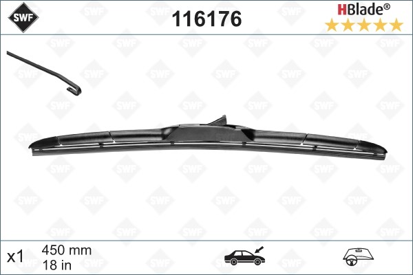 Torkarblad, Förarsida, Passagerarsida - P1707888 - abarth, chevrolet, fiat, honda, hyundai, jeep, kia, lexus, mazda, mercedes-benz, mini, mitsubishi,