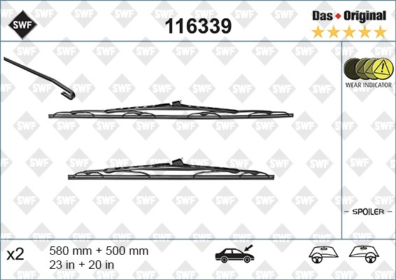 Torkarblad, Förarsida, Passagerarsida - P1707912 - bmw - OE 61 61 9 071 613, 61619071613