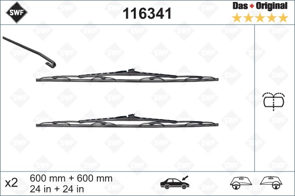 Torkarblad, Förarsida, Passagerarsida - P1707914 - iveco, nissan, opel, renault - OE 6272304, 6272549, 7701051903