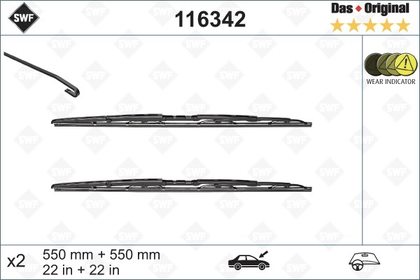 Torkarblad, Förarsida, Passagerarsida - P1707915 - audi a4 b6, a4 b6 avant - OE 4B0998002