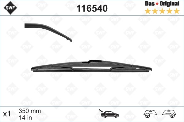 Torkarblad, Bak - P1707935 - alfa romeo, citroën, dacia, fiat, ford, lancia, nissan, opel, peugeot, renault, toyota, vauxhall, volvo - OE 155253667, 1