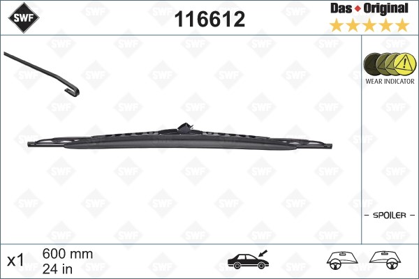 Torkarblad, Förarsida - P1707946 - honda, mercedes-benz, opel, saab, vw - OE 6272203, 7H1955425F, A 203 820 17 45