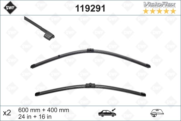 Torkarblad, Förarsida, Passagerarsida - P1707980 - alpina, bmw - OE 61 61 0 415 881, 61610415881