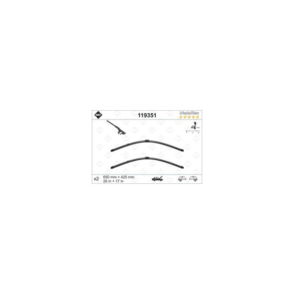 Torkarblad, Förarsida, Passagerarsida - P1708010 - alpina, bmw - OE 61 61 2 209 047, 61612209047