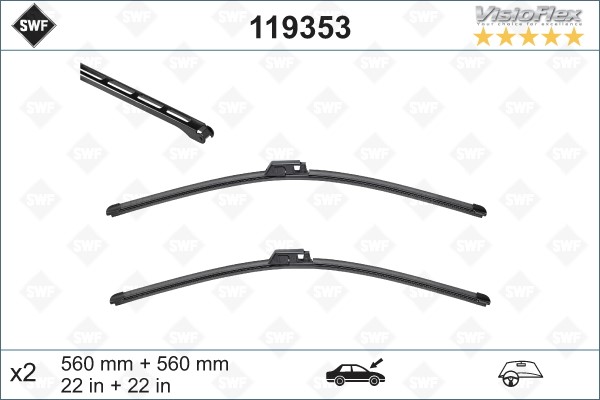 Torkarblad, Förarsida, Passagerarsida - P1708012 - mercedes-benz - OE A 203 820 25 45, A 203 820 70 00, A2038202545