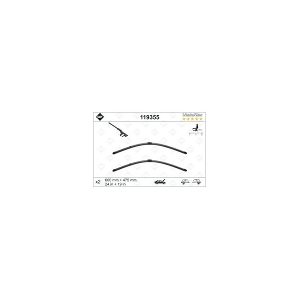 Torkarblad, Förarsida, Passagerarsida - P1708013 - audi, skoda, vw - OE 1K0998002A, 1K1955425A, 1K1955426A
