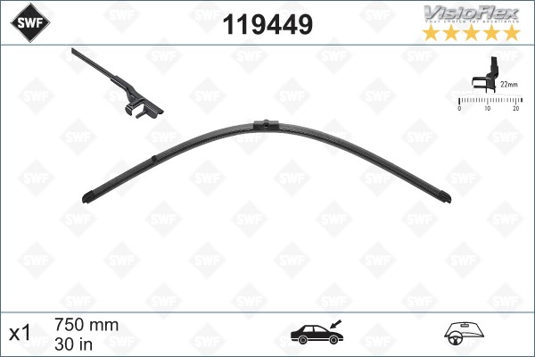 Torkarblad, Mitt - P1708071 - audi a2 - OE 8Z1955425F