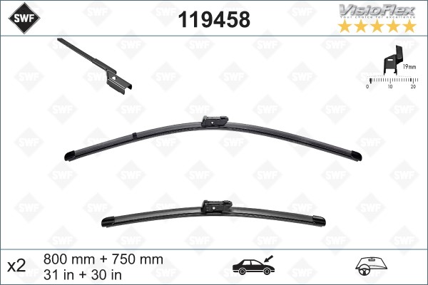 Torkarblad, Förarsida, Passagerarsida - P1708078 - citroën c4 grand picasso ii, c4 picasso ii - OE 16 113 495 80, 16 174 098 80, 1609428680