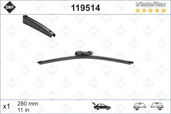 Torkarblad, Bak - P1708097 - cupra, seat, skoda, vw - OE 1K9955427, 2G0955427, 3CN955427