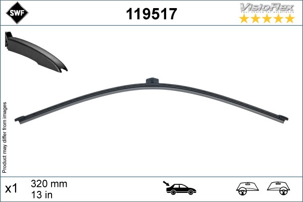 Torkarblad, Bak - P1708099 - alfa romeo, audi, cupra, fiat, mercedes-benz, nissan, renault, seat - OE 4KE955425, 5FA955427, 81A955425