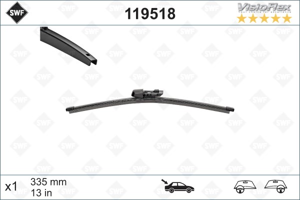 Torkarblad, Bak - P1708100 - seat, skoda, vw - OE 1T0955427B, 2GA955427, 565955425
