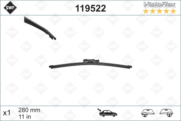 Torkarblad, Bak - P1708104 - bmw, infiniti, mercedes-benz, mini - OE 1568200045, 28790HG00A, 28790-HG00A