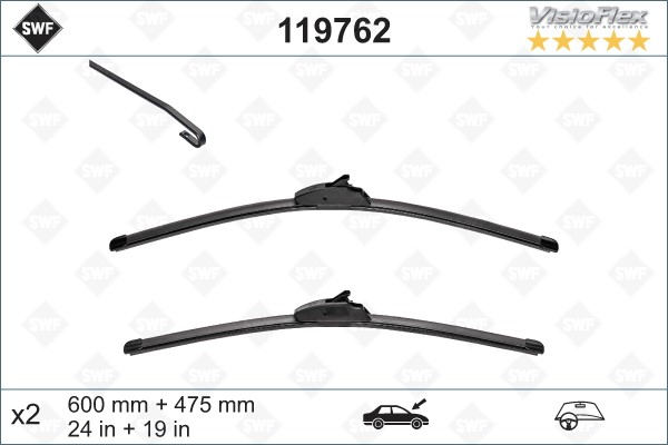 Torkarblad, Förarsida, Passagerarsida - P1708123 - fiat, nissan, opel - OE 22846938, 92231676