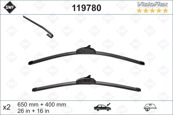 Torkarblad, Förarsida, Passagerarsida - P1708125 - honda, hyundai, infiniti, kia, lexus, mazda, nissan, peugeot, renault, subaru, suzuki, toyota - OE