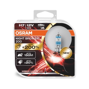 OSRAM Halogenlampa OSRAM NIGHT BREAKER 200 H7 PX26d - P1727379 - alpina, audi, bmw, ford, land rover, mercedes-benz, mitsubishi, porsche, renault, ren
