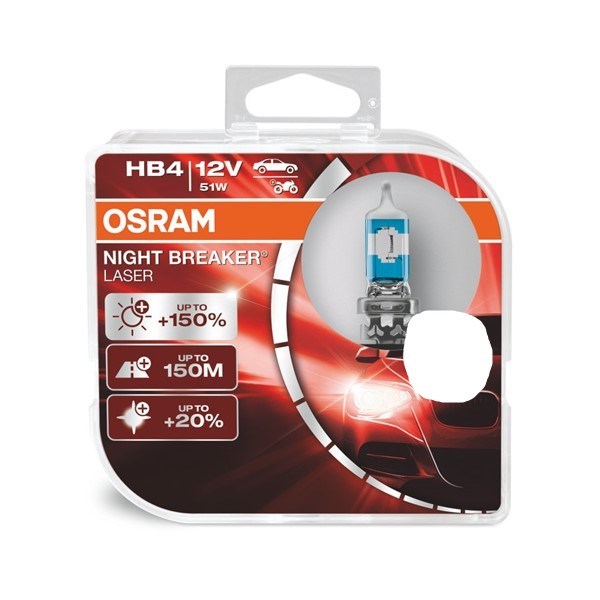 Halogenlampa OSRAM NIGHT break LASER next gen Hb4 P22d - P1727394 - alpina, bmw, chrysler, daihatsu, ford, honda, hyundai, infiniti, jaguar, kia, lexu
