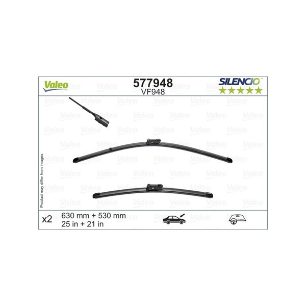 VALEO Torkarblad, Förarsida, Passagerarsida - P1743142 - skoda kodiaq i - OE 566955425, 566955426, 566998001