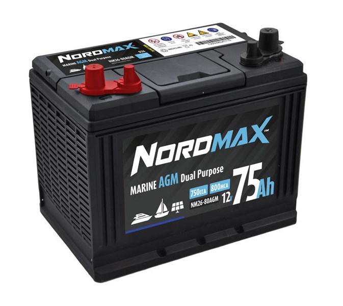 Startbatteri Nordmax Agm Marin 12v 75ah 700a - P1756054 - 1756054