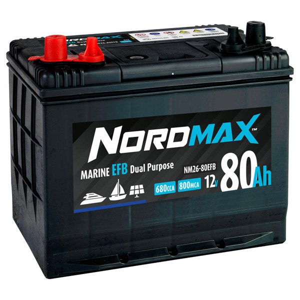 Startbatteri Nordmax Efb Marin 12v 80ah 680a - P1756055 - 1756055