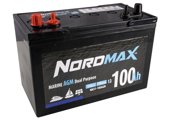 Startbatteri Nordmax Agm Marin 12v 100ah 950a - P1756057 - 1756057