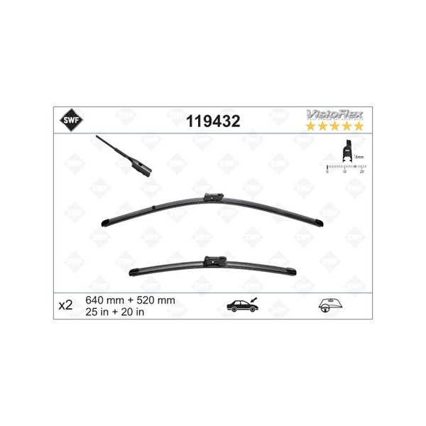 Torkarblad, Förarsida, Passagerarsida - P1795126 - audi a6 allroad c7, a6 c7, a6 c7 avant, a7 sportback - OE 4G1955425, 4G8955425B, 8F1955426