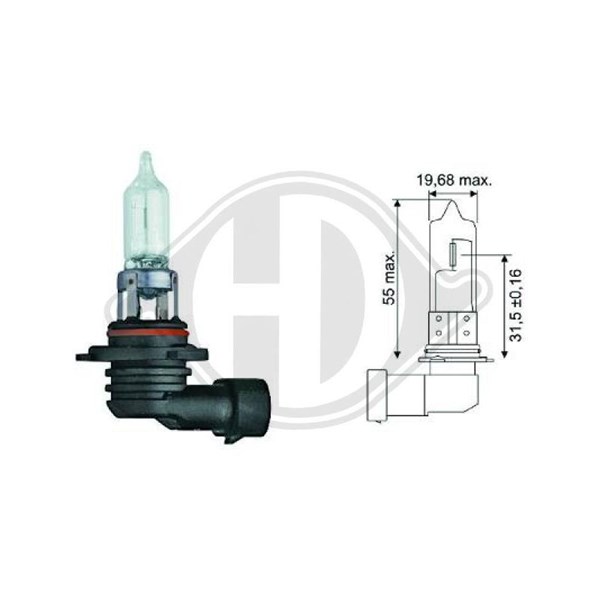 DIEDERICHS Halogenlampa DIEDERICHS Long Life HB3 P20d - P1803101 - bmw s, ducati 1000, 749, 999, suzuki b-king - OE N10130101