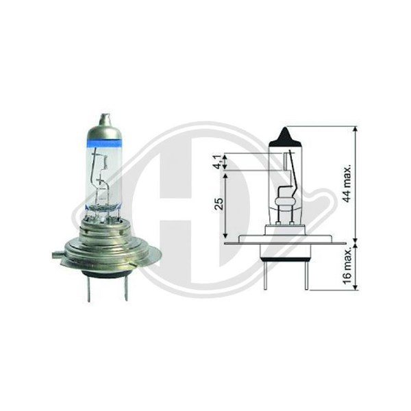 DIEDERICHS Halogenlampa DIEDERICHS More Light +90% H7 - P1803118 - bmw, gilera, honda, kawasaki, ktm, kymco, moto guzzi, peugeot, piaggio, suzuki - O