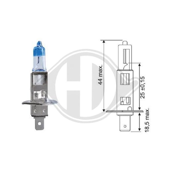 DIEDERICHS Halogenlampa DIEDERICHS More Light +120% H1 - P1803120 - bmw, ducati, ktm, moto guzzi, piaggio - OE 07119978390, 07509064001, 2098275