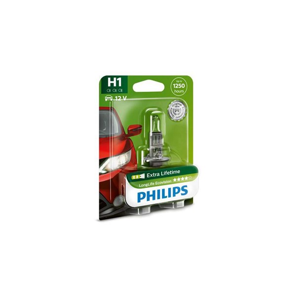 PHILIPS Halogenlampa PHILIPS LongLife EcoVision H1 P14 - P1803505 - bmw, gilera, ducati, moto guzzi, aprilia, piaggio, cagiva, ktm, yamaha, peugeot -