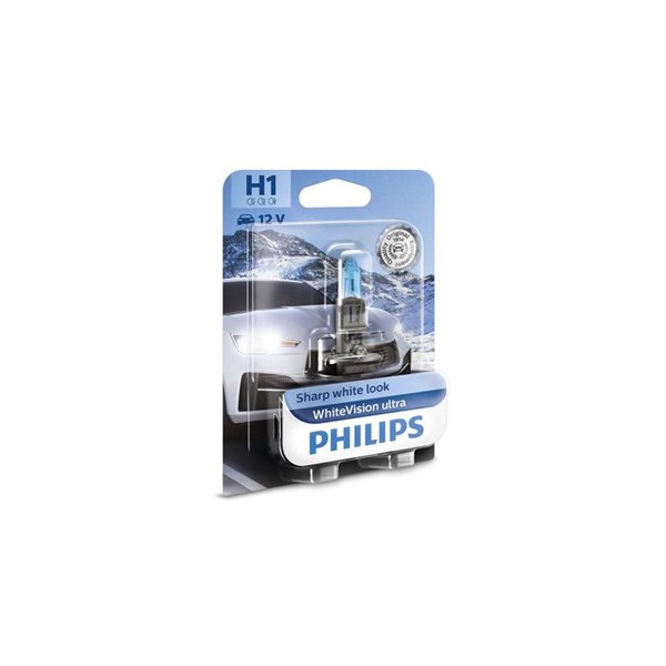 PHILIPS Halogenlampa PHILIPS WhiteVision ultra H1 P14, - P1803512 - bmw, gilera, ducati, moto guzzi, aprilia, piaggio, cagiva, ktm, yamaha, peugeot -