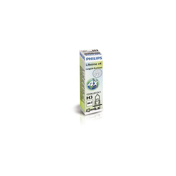 PHILIPS Halogenlampa PHILIPS LongLife EcoVision H3 PK2 - P1803518 - bmw, triumph, ducati, vespa, moto guzzi, aprilia, mv agusta, piaggio, cagiva, ktm,